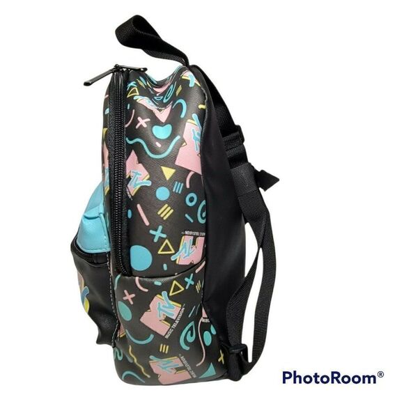 ‎MTV Music Television Mini Backpack w/Zip Pocket Black Multi 10.5\